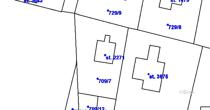 Parcela st. 2271 v KÚ Vrchlabí, Katastrální mapa