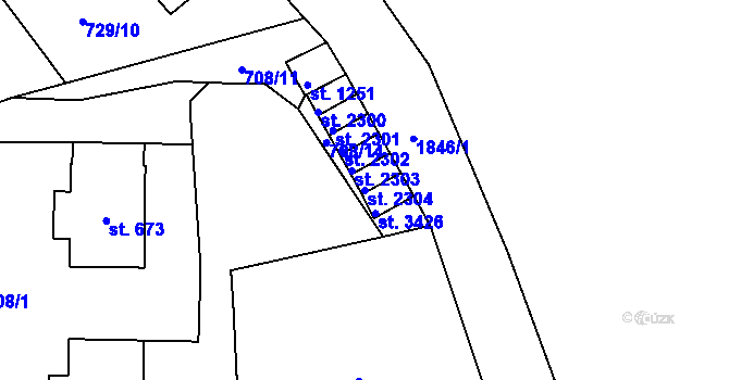 Parcela st. 2304 v KÚ Vrchlabí, Katastrální mapa