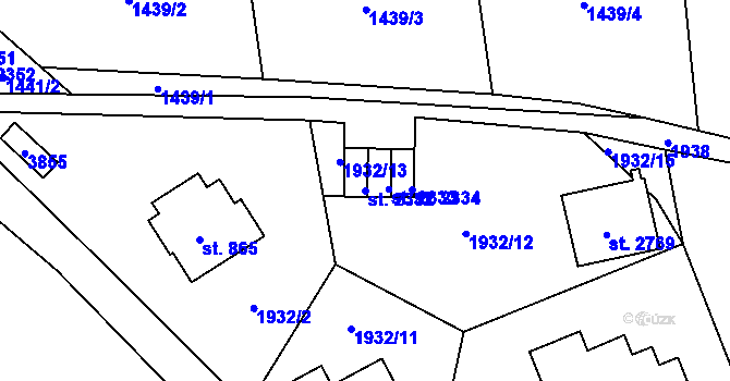 Parcela st. 2332 v KÚ Vrchlabí, Katastrální mapa