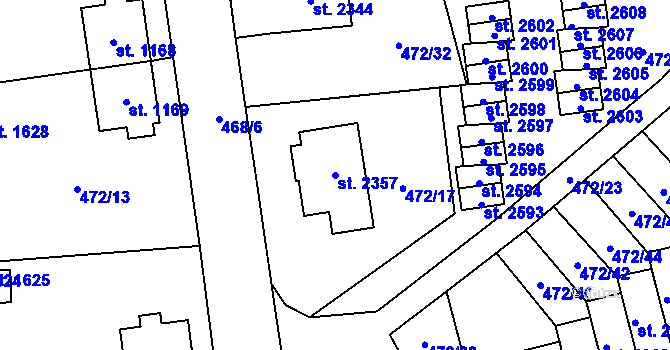 Parcela st. 2357 v KÚ Vrchlabí, Katastrální mapa