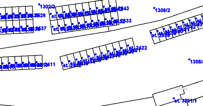 Parcela st. 2418 v KÚ Vrchlabí, Katastrální mapa