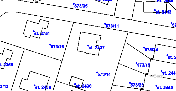 Parcela st. 2437 v KÚ Vrchlabí, Katastrální mapa