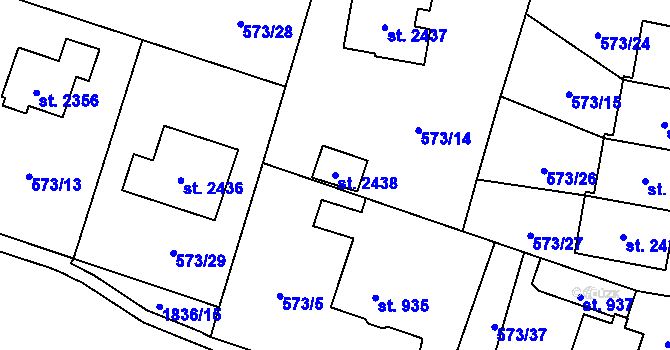 Parcela st. 2438 v KÚ Vrchlabí, Katastrální mapa