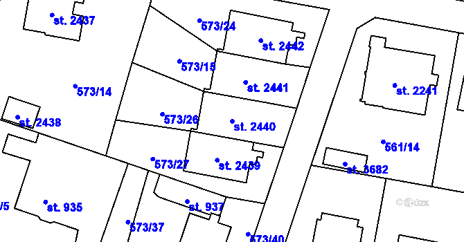 Parcela st. 2440 v KÚ Vrchlabí, Katastrální mapa