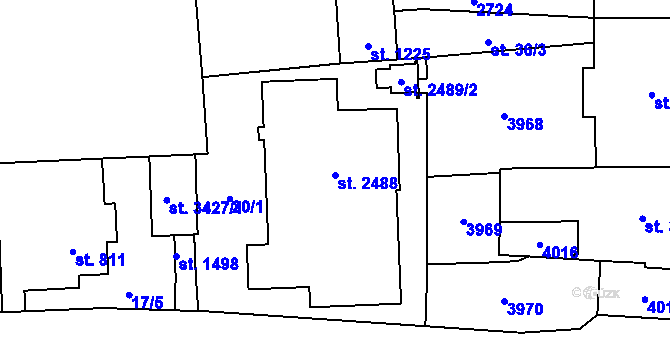 Parcela st. 2488 v KÚ Vrchlabí, Katastrální mapa