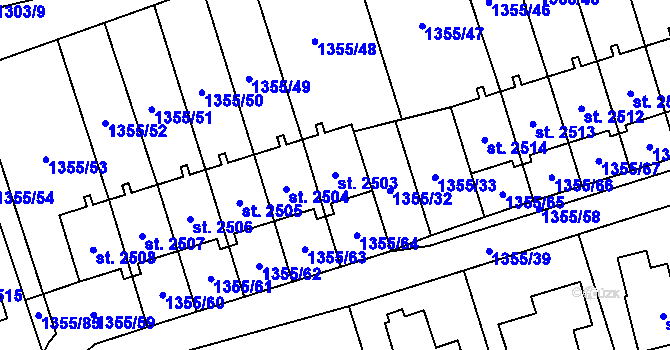 Parcela st. 2503 v KÚ Vrchlabí, Katastrální mapa