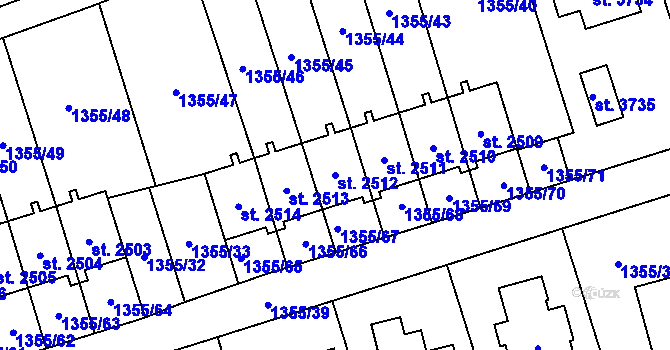 Parcela st. 2512 v KÚ Vrchlabí, Katastrální mapa