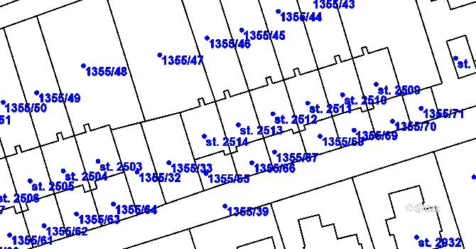 Parcela st. 2513 v KÚ Vrchlabí, Katastrální mapa