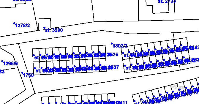 Parcela st. 2526 v KÚ Vrchlabí, Katastrální mapa