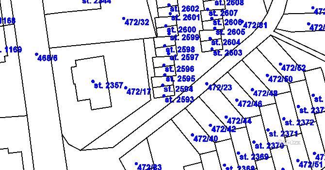 Parcela st. 2594 v KÚ Vrchlabí, Katastrální mapa