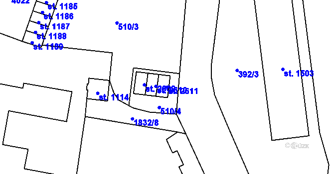Parcela st. 2611 v KÚ Vrchlabí, Katastrální mapa
