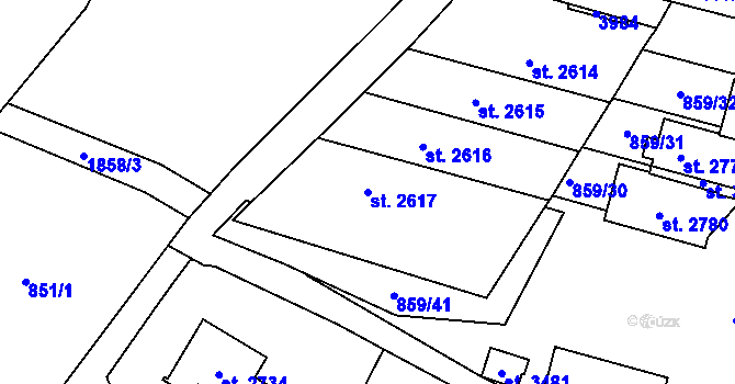 Parcela st. 2617 v KÚ Vrchlabí, Katastrální mapa