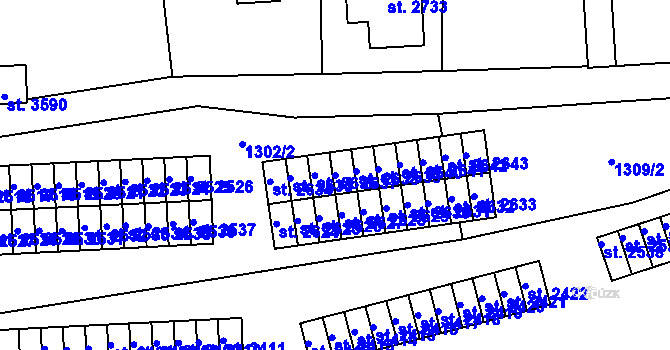 Parcela st. 2637 v KÚ Vrchlabí, Katastrální mapa