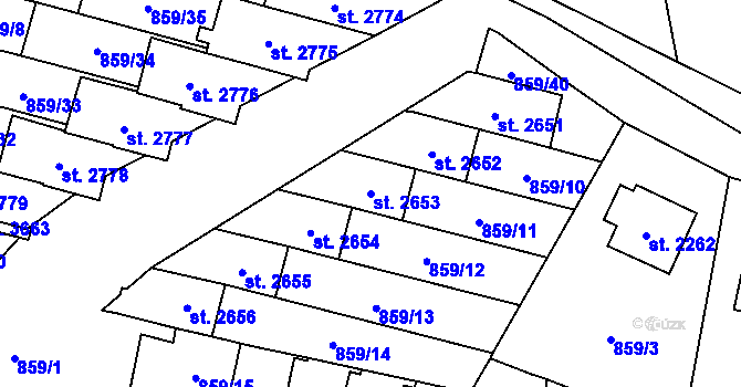 Parcela st. 2653 v KÚ Vrchlabí, Katastrální mapa