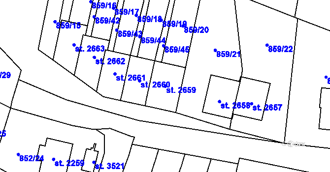 Parcela st. 2659 v KÚ Vrchlabí, Katastrální mapa