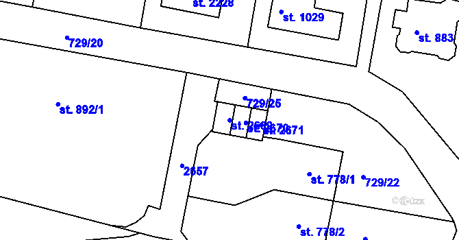 Parcela st. 2669 v KÚ Vrchlabí, Katastrální mapa