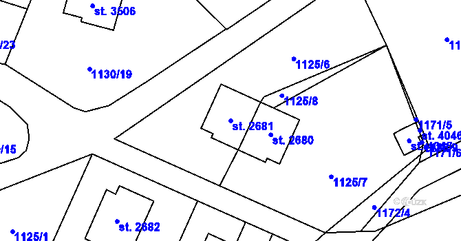 Parcela st. 2681 v KÚ Vrchlabí, Katastrální mapa