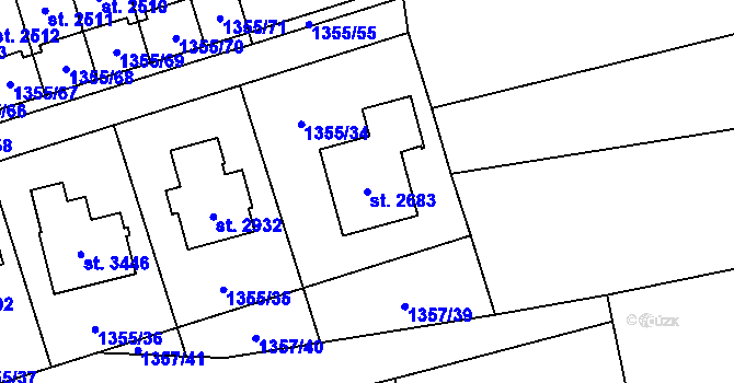 Parcela st. 2683 v KÚ Vrchlabí, Katastrální mapa
