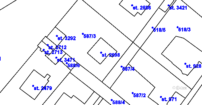 Parcela st. 2698 v KÚ Vrchlabí, Katastrální mapa