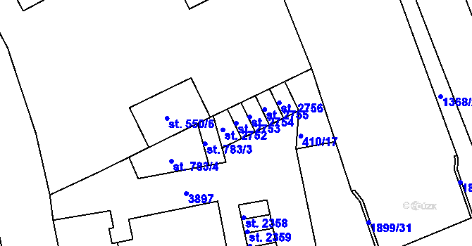 Parcela st. 2753 v KÚ Vrchlabí, Katastrální mapa