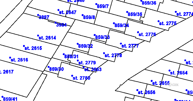 Parcela st. 2778 v KÚ Vrchlabí, Katastrální mapa