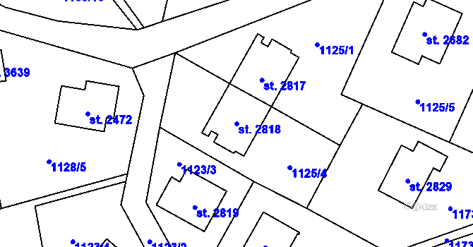 Parcela st. 2818 v KÚ Vrchlabí, Katastrální mapa