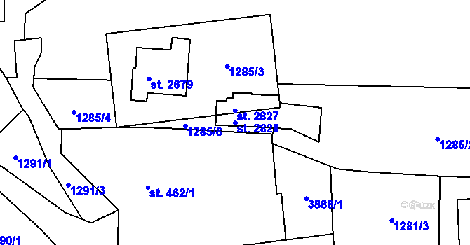 Parcela st. 2828 v KÚ Vrchlabí, Katastrální mapa