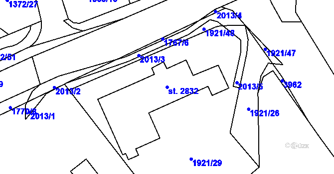 Parcela st. 2832 v KÚ Vrchlabí, Katastrální mapa