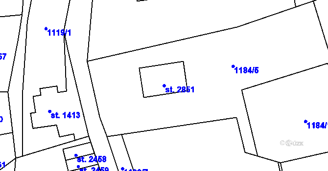 Parcela st. 2851 v KÚ Vrchlabí, Katastrální mapa