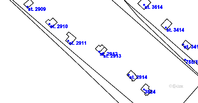 Parcela st. 2912 v KÚ Vrchlabí, Katastrální mapa