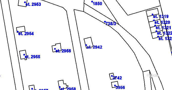 Parcela st. 2942 v KÚ Vrchlabí, Katastrální mapa