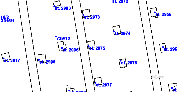 Parcela st. 2975 v KÚ Vrchlabí, Katastrální mapa