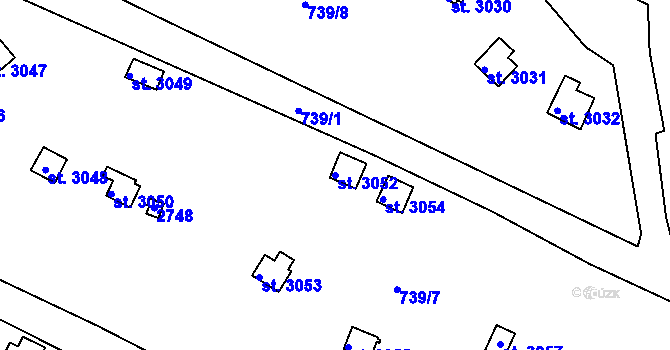 Parcela st. 3052 v KÚ Vrchlabí, Katastrální mapa