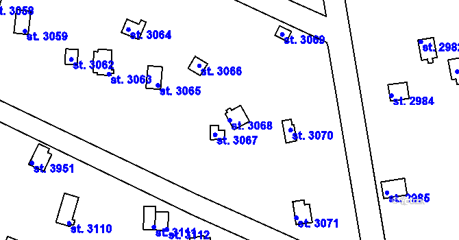 Parcela st. 3068 v KÚ Vrchlabí, Katastrální mapa