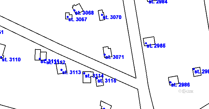 Parcela st. 3071 v KÚ Vrchlabí, Katastrální mapa