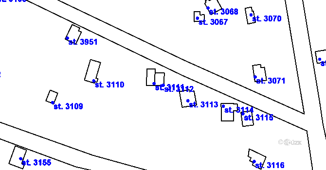 Parcela st. 3112 v KÚ Vrchlabí, Katastrální mapa