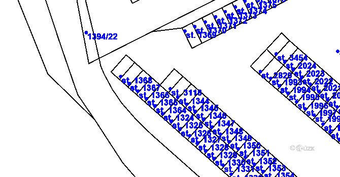 Parcela st. 3118 v KÚ Vrchlabí, Katastrální mapa
