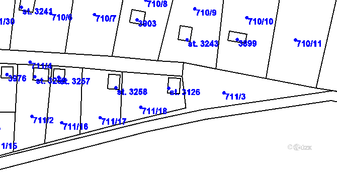 Parcela st. 3126 v KÚ Vrchlabí, Katastrální mapa