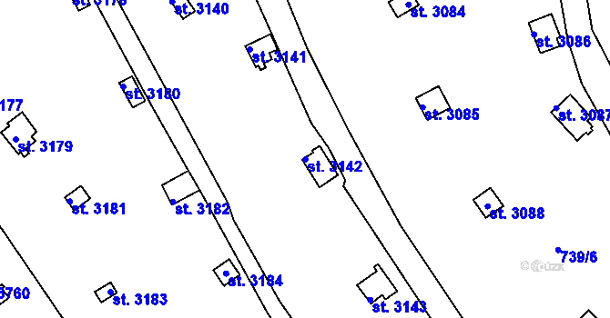 Parcela st. 3142 v KÚ Vrchlabí, Katastrální mapa
