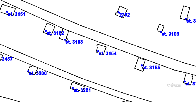 Parcela st. 3154 v KÚ Vrchlabí, Katastrální mapa