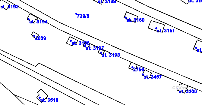 Parcela st. 3198 v KÚ Vrchlabí, Katastrální mapa