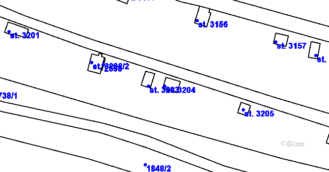 Parcela st. 3204 v KÚ Vrchlabí, Katastrální mapa