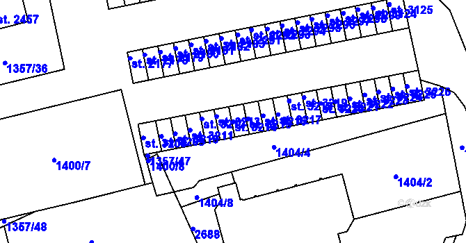 Parcela st. 3214 v KÚ Vrchlabí, Katastrální mapa