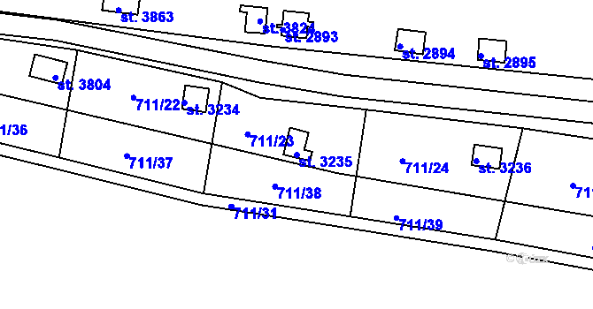 Parcela st. 3235 v KÚ Vrchlabí, Katastrální mapa