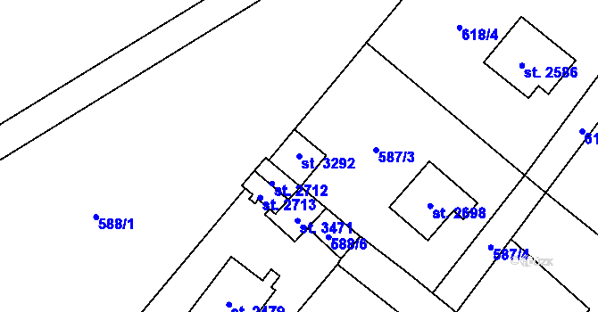 Parcela st. 3292 v KÚ Vrchlabí, Katastrální mapa