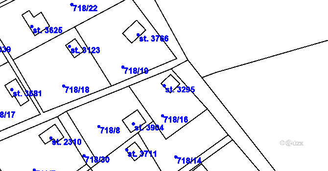Parcela st. 3295 v KÚ Vrchlabí, Katastrální mapa
