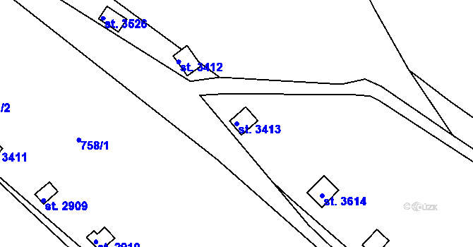 Parcela st. 3413 v KÚ Vrchlabí, Katastrální mapa