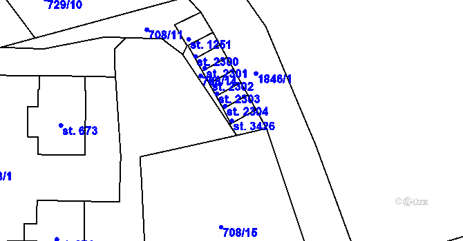 Parcela st. 3426 v KÚ Vrchlabí, Katastrální mapa