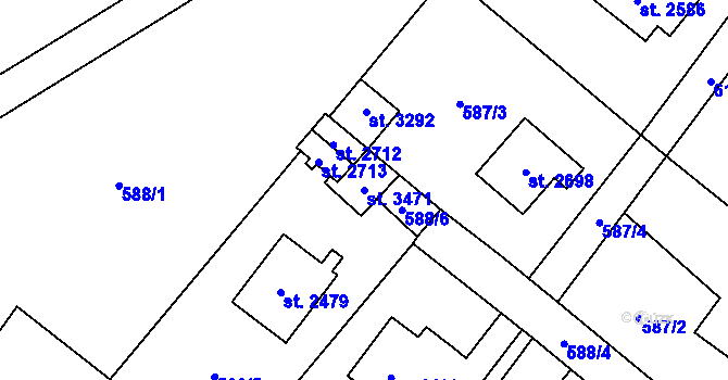 Parcela st. 3471 v KÚ Vrchlabí, Katastrální mapa