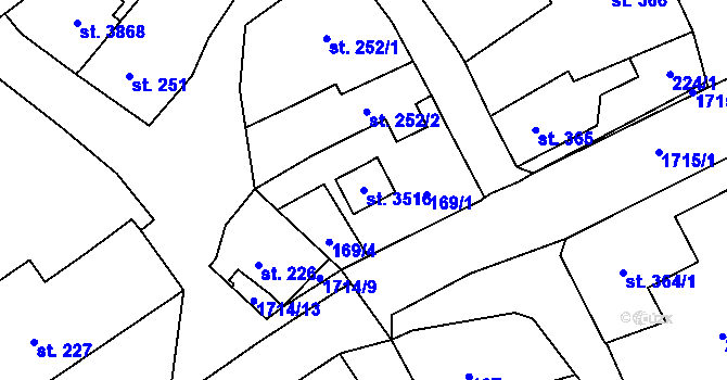 Parcela st. 3516 v KÚ Vrchlabí, Katastrální mapa